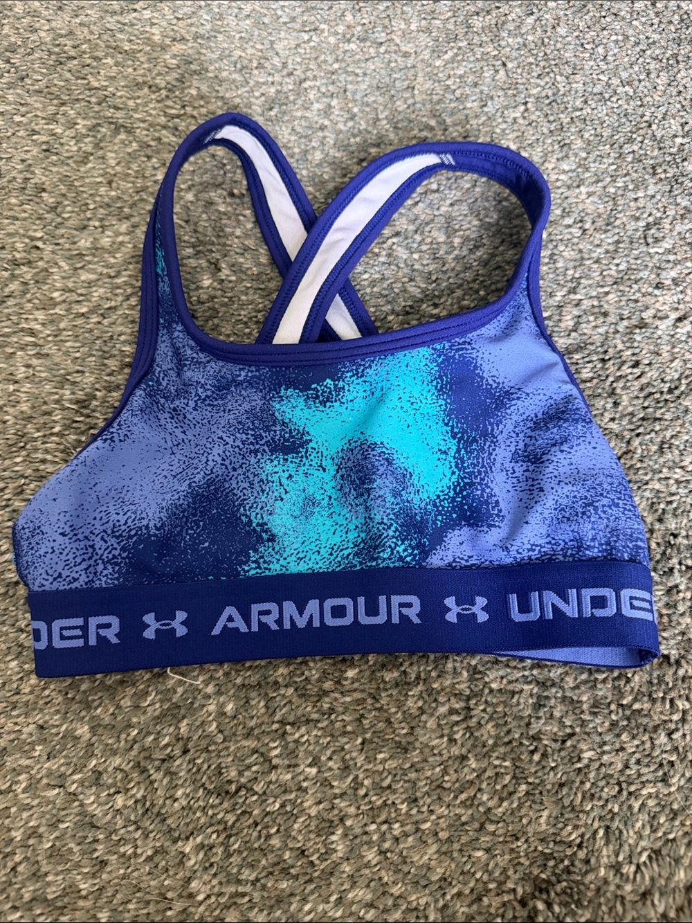 Under Armour Girls Purple & Teal Crossback Sports Bra